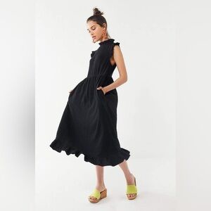 Urban Outfitters Gabby Ruffle Babydoll Midi Dress